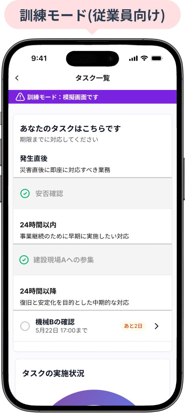 訓練モード(従業員向け)